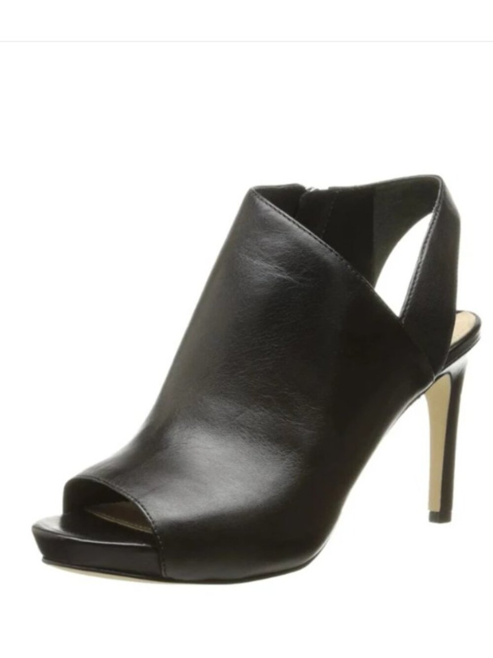 Via Spiga Nariah Platform Heels Black Leather Open Toe Pumps 8